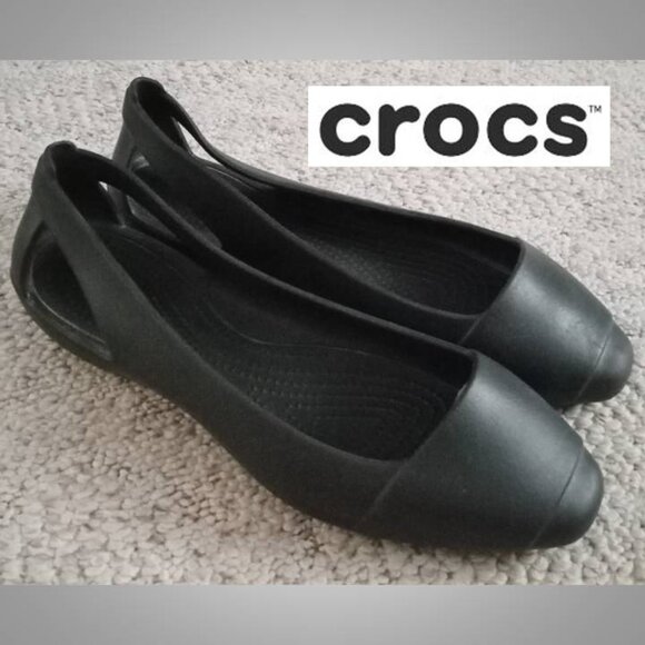 Crocs Sienna sandals flats size 9 women's black - Picture 1 of 8